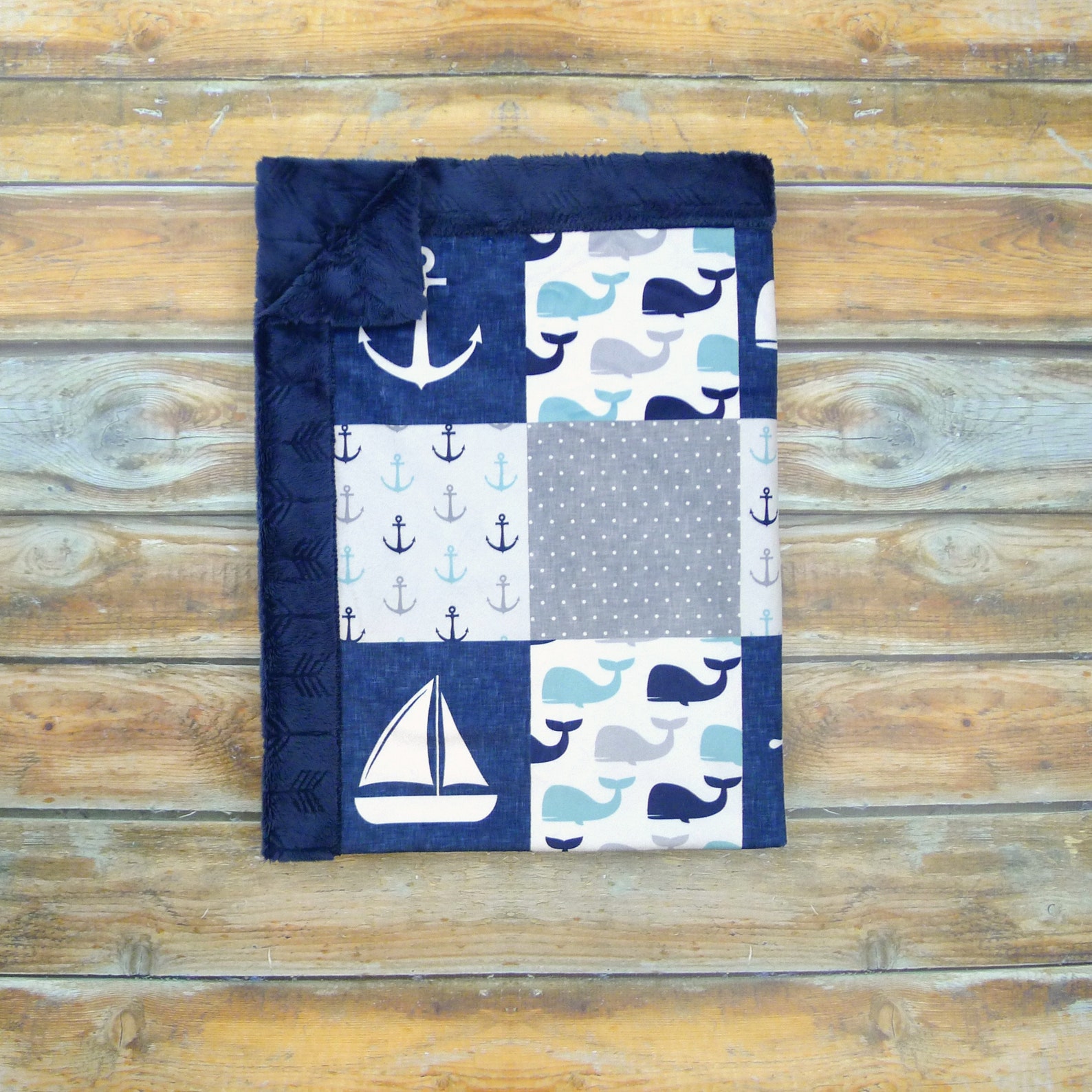 Nautical Baby Blanket Personalized Minky Baby Blanket Nautical Nursery