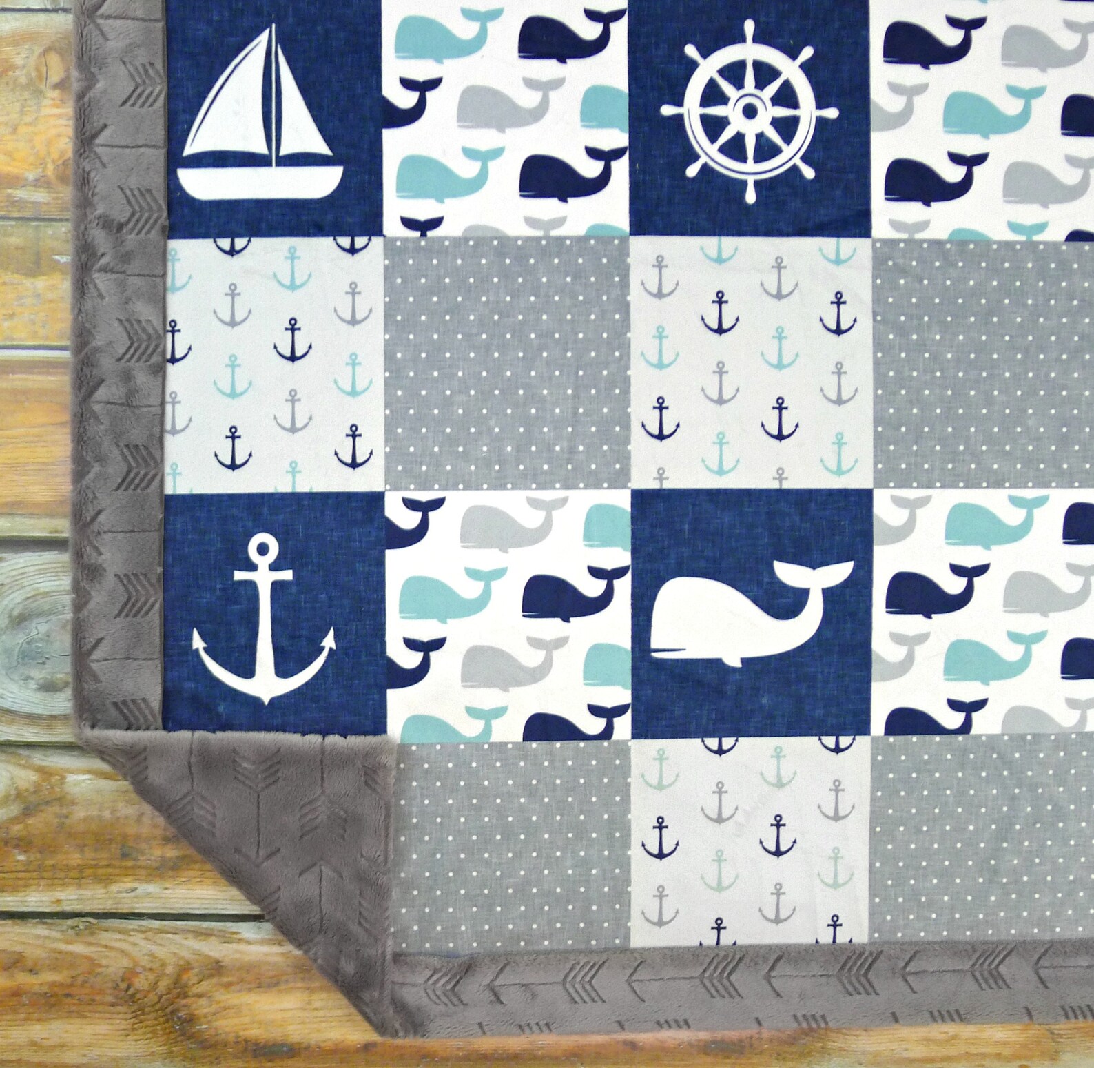 Nautical Baby Blanket Personalized Minky Baby Blanket Nautical Nursery