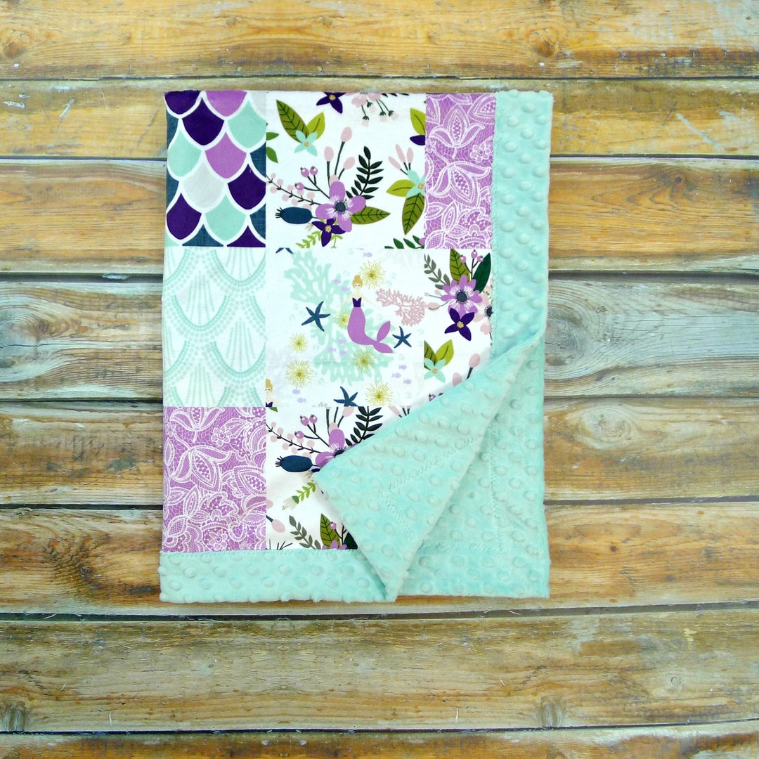 Mermaid Baby Blanket Personalized Minky Baby Blanket Girl Blanket