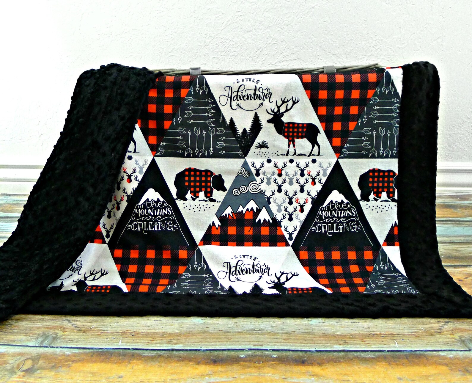 Buffalo Plaid Minky Baby Blanket Personalized Buffalo Plaid Etsy