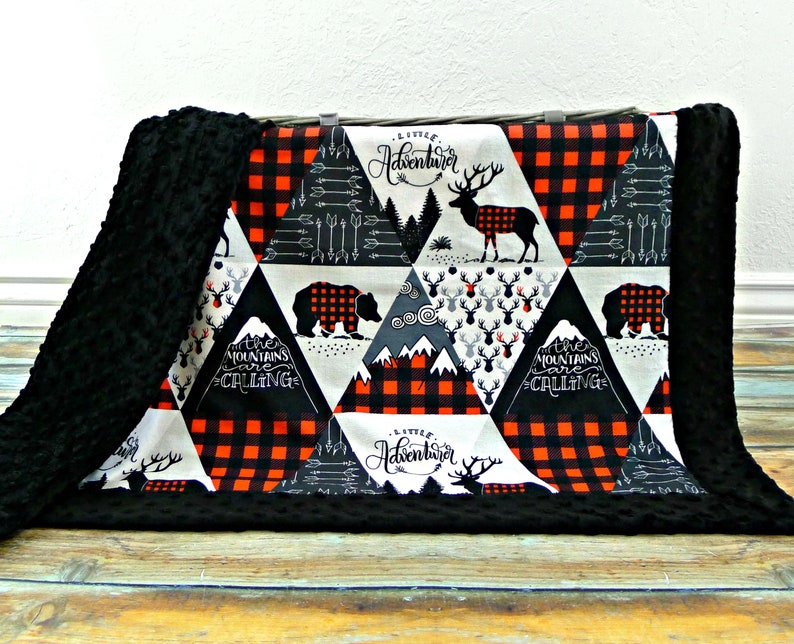 Buffalo Plaid Minky Baby Blanket Personalized Buffalo Plaid Etsy