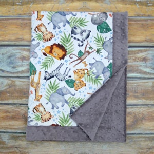 Personalized Baby Blanket - Safari Blanket - Baby Name Blanket - Safari Nursery Decor - Jungle Nursery Decor - Gender Neutral Baby Blanket