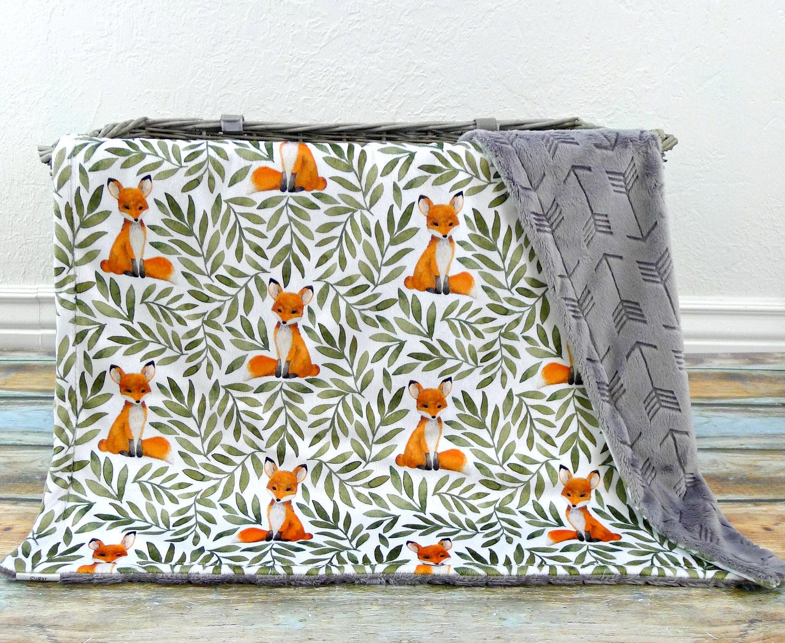 Fox Baby Blanket Baby Fox Blanket minky Baby Blanket Etsy
