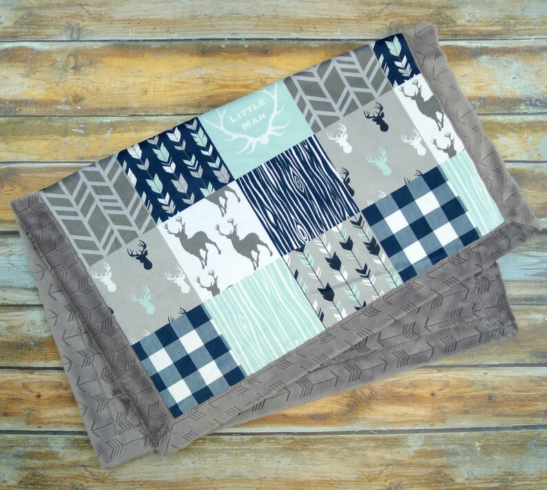 Deer Baby Blanket Personalized Minky Baby Blanket Faux Etsy