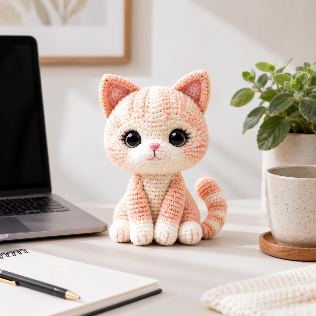 Peach and Cream Kitten Crochet Pattern PDF