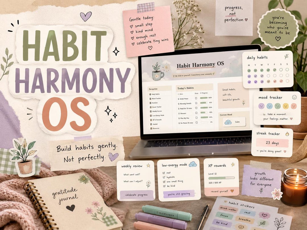 Notion Habit Tracker Template | ADHD Friendly Daily Planner (digital ...