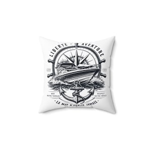Nautical Compass Anchor Boat Pillow | Marine Adventure Throw Pillow