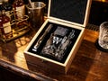 Custom Engraved Whiskey Glass Set with Wooden Box, Groomsman Gift, Dad Gift, Gift for men