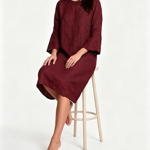 burgundy long sleeve shift dress Lace + Tulle Ankle Length Royal Blue Size:XL (Bust 104 cm) long sleeves