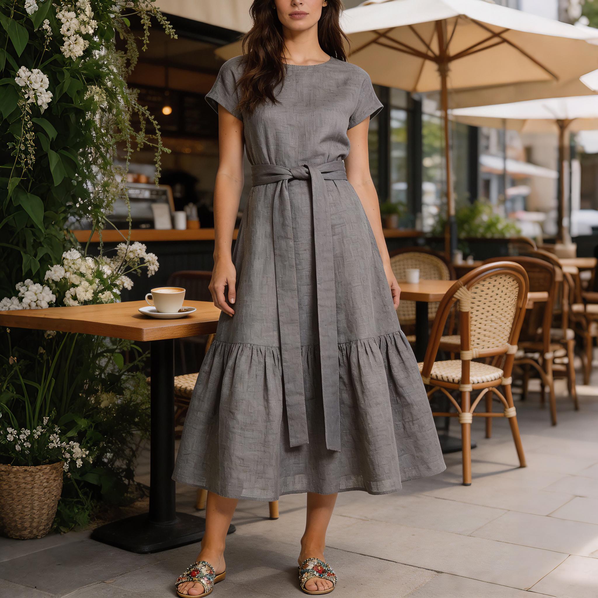 silver or grey mother of the groom dresses High-Neck Ruffle Sleeve Maxi Dress – Black M / Black