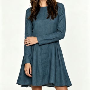Empire Waist Blue Casual Dress