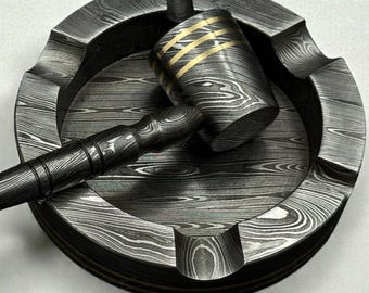 Viking Style Damascus Smoking Pipe – Handmade Brass Metal Pipe, Unique Smoker Gift for Men