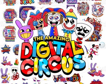40+ Digital Download Das erstaunliche digitale Zirkus PNG-Bundle, Zirkusfan Geschenk PNG, TADC Png, Der digitale Zirkus Png Aufkleber (digitaler Download)