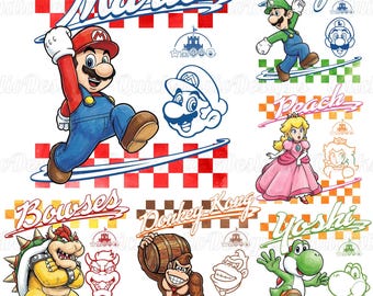 Personajes de Super Mario Kart PNG, Diseño de familia gamer, Princesa Peach PNG, Luigi PNG, Mario PNG, Imágenes prediseñadas de Mario Kart, Mario y sus amigos PNG