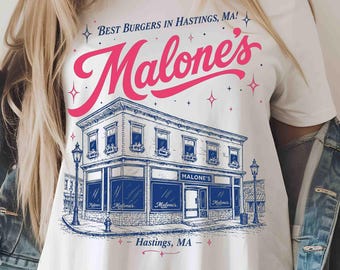 Malone's Hastings MA Burger Shop Retro, Vintage Malone's Briar Hockey Digital, Hockey Romance Bookish, Off-Campus Crewnec, Briar U Png