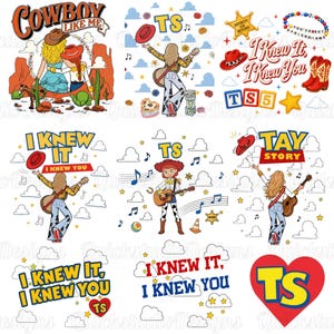 Toy Story TS I Knew It I Knew You Doodle Png, Yee Haw Kids Design, Western Cowgirl Digital Download, Birthday Era Graphic, TS Bracelet Png image 5