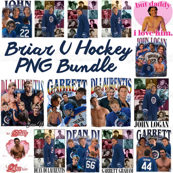 Briar U Hockey PNG Bundle, Off Campus Hockey Romance PNG, Briar University Shirt Design, College Hockey, Graham & Laurentiis PNG