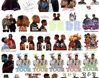 27+ Usher Raymond and Chris Brown R&B Tour 2026 Png Bundle, Hip Hop Singer T-Shirt Design, Concert Poster and Shirt Png  (Digital Download)