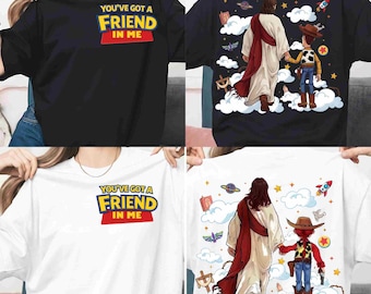 Jesús, tienes un amigo en mí PNG, imágenes prediseñadas de la película de juguetes de Jesús, dibujos animados cristianos PNG, diseño de amistad y fe, sublimación de Magic Kingdom