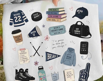 Diseño digital para aficionados al hockey de Briar U, imagen PNG de Briar Hockey, gráfico de romance de hockey fuera del campus, descarga de diseño de camiseta de Briar U