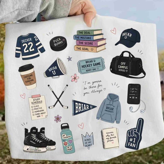 Briar U Hockey Fan Digital Design, Briar Hockey PNG, Off Campus Hockey Romance Graphic, Briar U Shirt Design Download