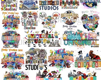 Paquete de imágenes PNG de Universal Studios 2026 para vacaciones familiares, imágenes PNG de parques mágicos, imágenes PNG de viaje a Universal Studios Hollywood (descarga digital)