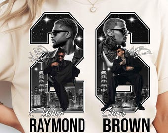 Usher Raymond Chris Brown 26 Png, Turnê R&B de Usher e Chris Brown 2026 PNG Digital, Design de Camiseta Bootleg Rap, Download Digital de Show de Hip Hop