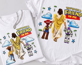 Friendship Design PNG, Jesus Toy Story Clipart, Christian Cartoon (Digital Download)