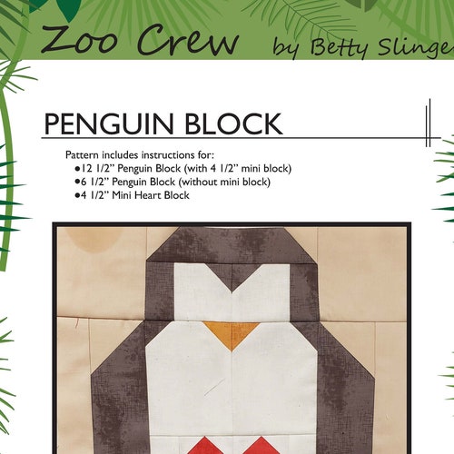 Penguin Quilt Block / Digital Download / PDF Pattern | Etsy