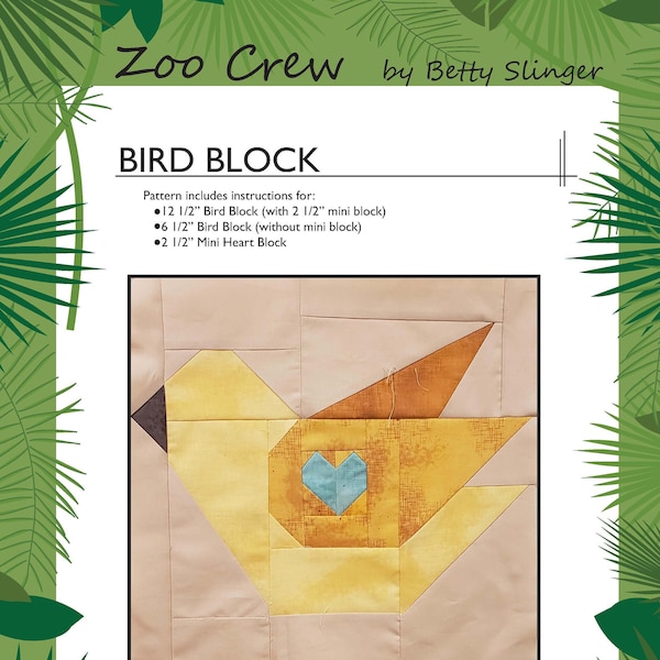 Bird Quilt Block / Digital Download / PDF Pattern