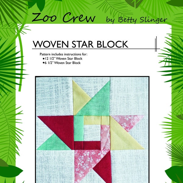 Woven Star Quilt Block / Digital Download / PDF Pattern