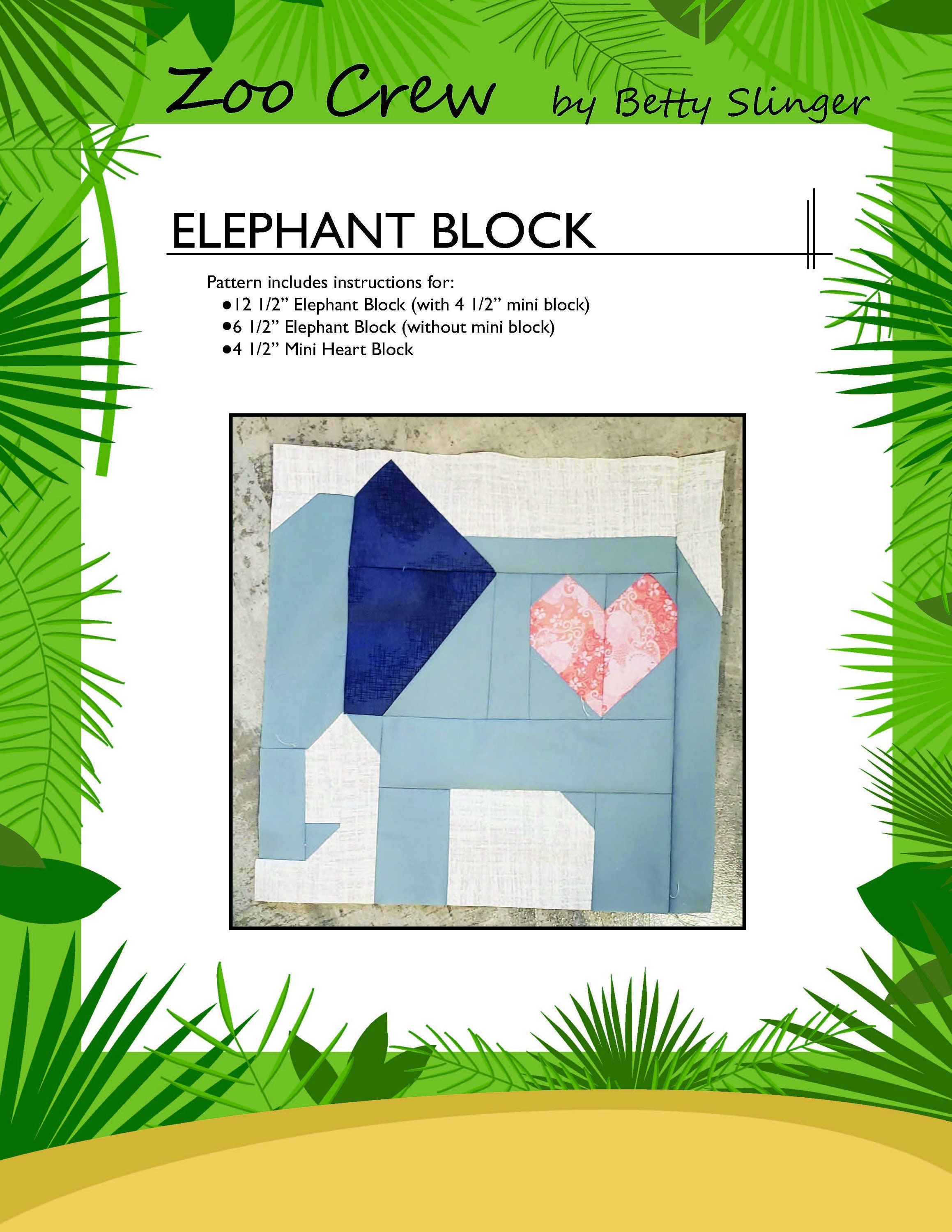 Delivered with Love Pieced Elephant Baby Quilt Kit-456 Eleph