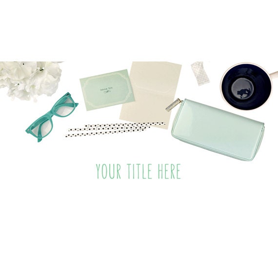 White Desk Mockup Green Purse Laptop Tea Cup Green White Desk Mockup Green Purse Laptop Tea Cup Green