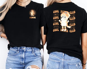 Bluey Aunt T-Shirt, Cool Auntie Bluey Tee