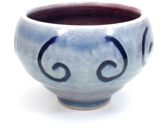 Votive Vase - Sugar Bowl - Votive Tea Light Candle Holder - Blue Salt Cellar - Porcelain Planter - Air Plant Pot - Minimalist Potpourri Bowl