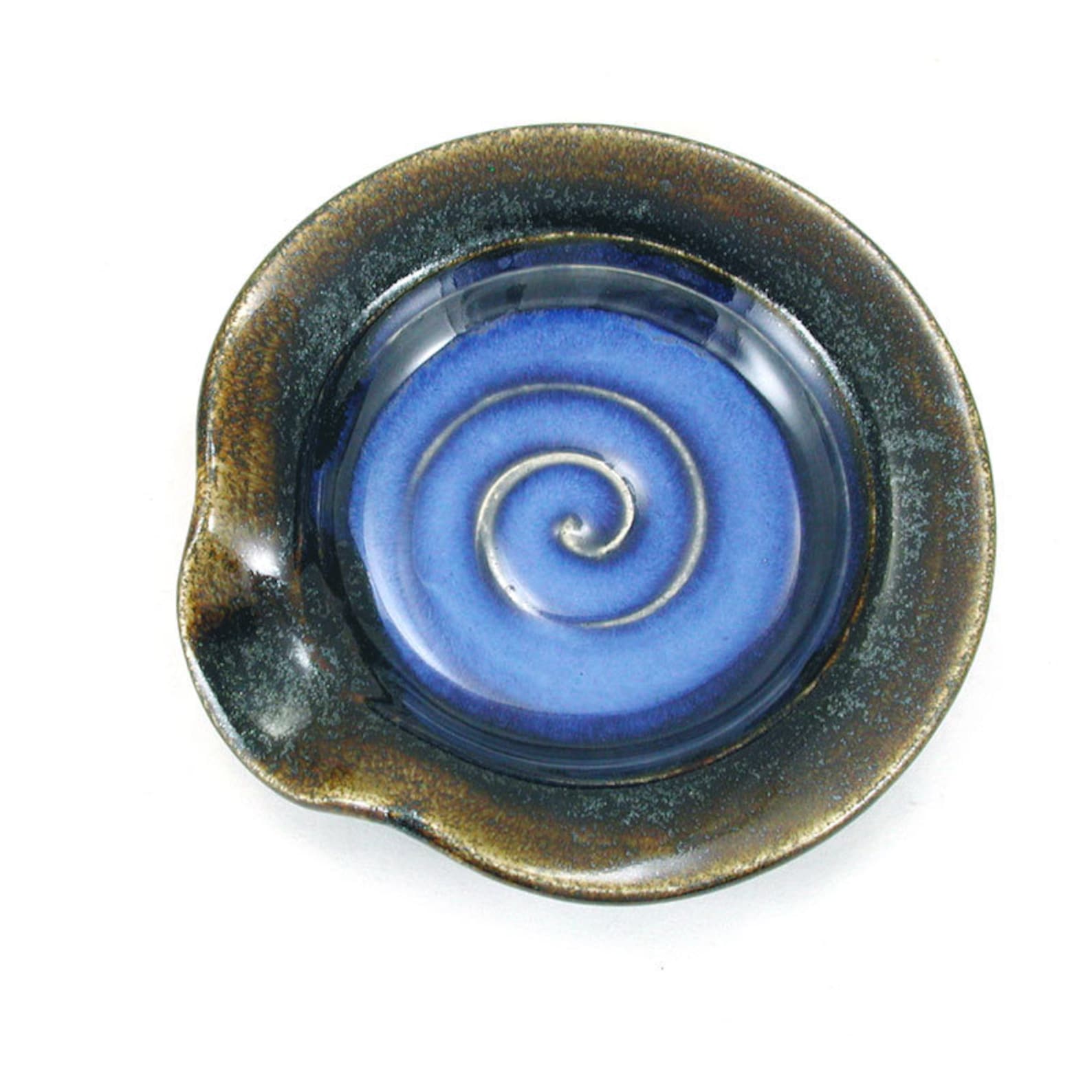 Ceramic Spoon Rest Handmade Ladle Holder Blue Trinket Dish Etsy Italia
