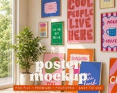 Multiple Frame Wall Art Mockup: Wooden Frames Poster (Digital Download)