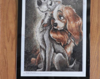 Finished 5D Diamond Painting , Lady & The Tramp from the movie