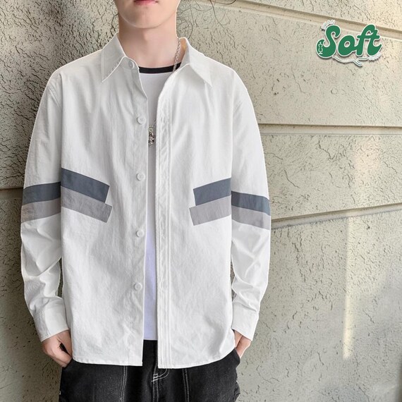 Loose Stripe Shirt | Oversized Button Up Outerwear | Daily Wear | Minimal Streetwear Style