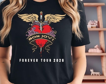 Bon Jovi Forever Tour T Shirt, Rock Band Shirt, Bon Jovi Concert 2026 Shirt, Bon Jovi Fan Gift,Bon Jovi 80s Shirt, Bon Jovi Merch Shirt, V18
