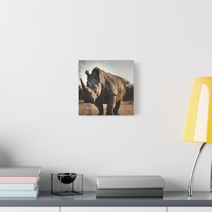 Rhinoceros Canvas Print | African Wildlife Photography, Safari Decor, Nature Wall Art image 4