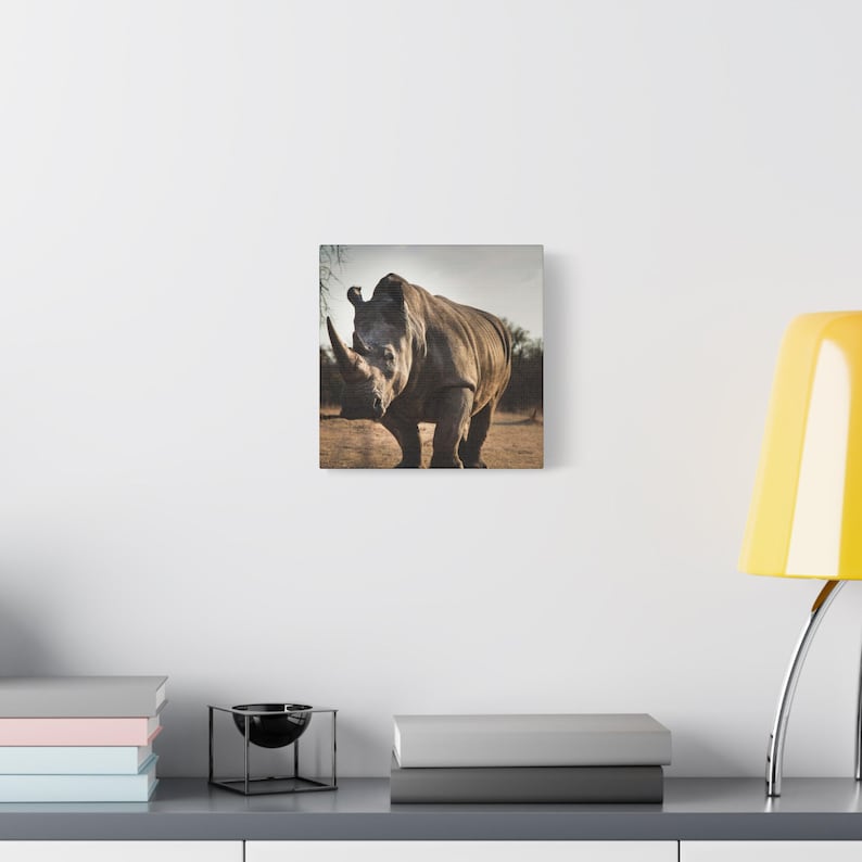 Rhinoceros Canvas Print | African Wildlife Photography, Safari Decor, Nature Wall Art image 4