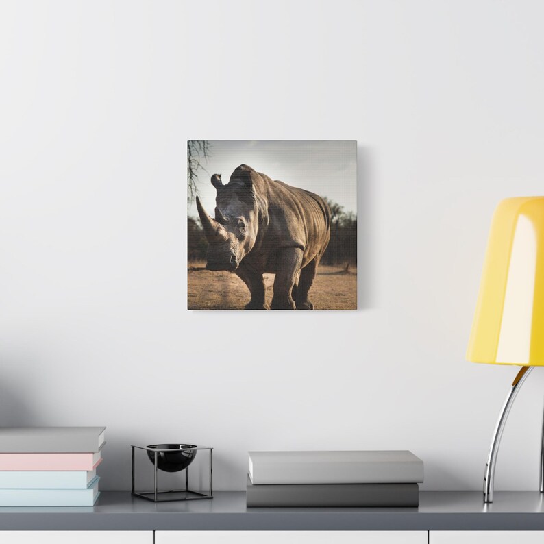 Rhinoceros Canvas Print | African Wildlife Photography, Safari Decor, Nature Wall Art image 9