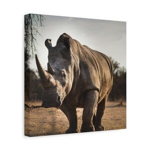 Rhinoceros Canvas Print | African Wildlife Photography, Safari Decor, Nature Wall Art image 8