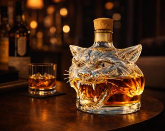 Tiger Whiskey Decanter – Fierce Animal Bottle, Luxury Bar Display, Gift for Collectors