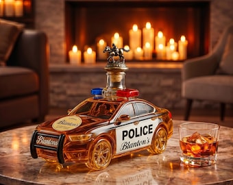 Police Car Whiskey Decanter, Patrol Car Liquor Bottle, Glass Barware (300ml)