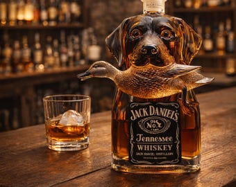 Hunting Dog Whiskey Decanter – Retriever Duck Design, Bar Decor (350ml)