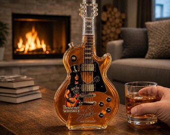 Electric Guitar Whiskey Decanter, Rock Music Liquor Bottle, Glass Display Piece (300ml)