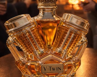 V8 Engine Whiskey Decanter – Automotive Bar Decor, Car Enthusiast Gift