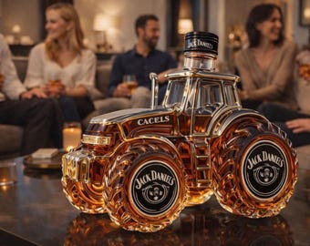 Decantador de whisky con forma de tractor: decoración única para bar, botella de licor vintage, regalo para papá, regalo para granjero